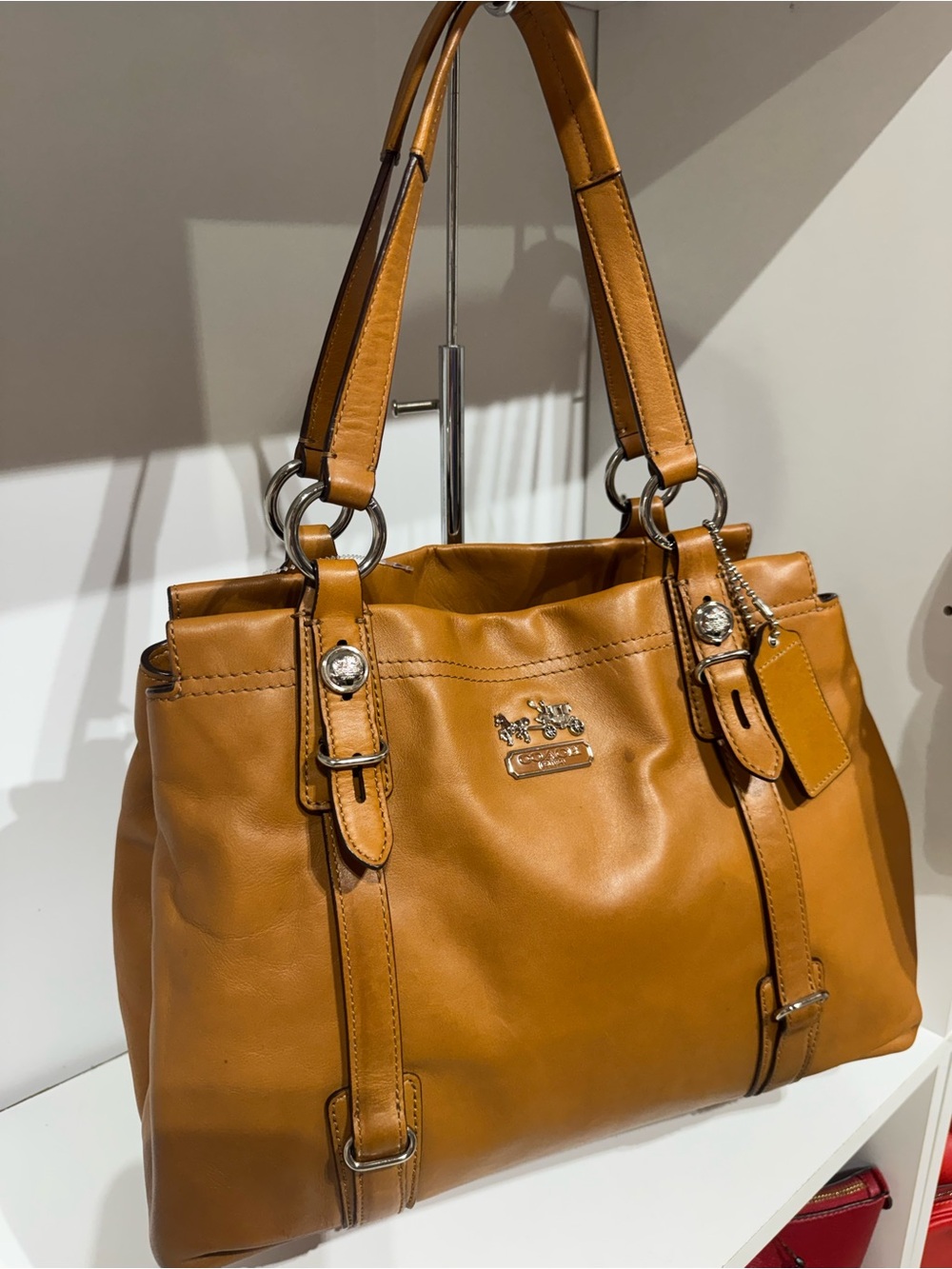 Coach Leather Shoulder Bag in Tan